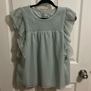 Loft light blue blouse size large petite